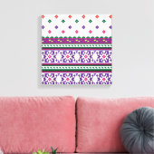 Toile Design d'art populaire géométrique coloré avec fle (Insitu(Salon))