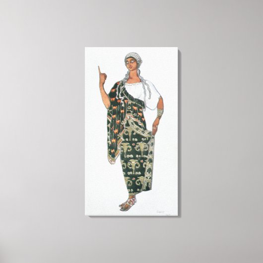 Toile Design de costume de Phedre, 1917 (litho couleur) (Recto)