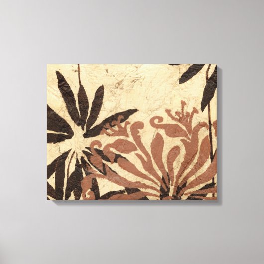 Toile Design de crayon floral avec Feuilles tawny (Recto)