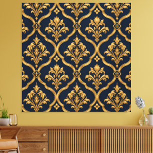 Toile Design de motif vintage élégant en or et damas mar