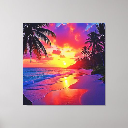 Toile Design de rêve de plage Sunset Vibrant (Recto)