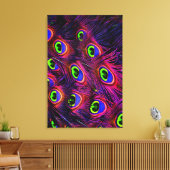 Toile Design de texture de plumes de paon rose et violet (Insitu(Salon))