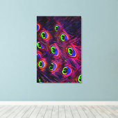 Toile Design de texture de plumes de paon rose et violet (Insitu (Plancher de Bois))