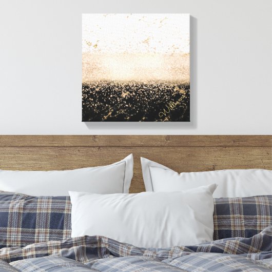 Toile Design élégant en marbre de confetti rose en or (Insitu(Chambre))