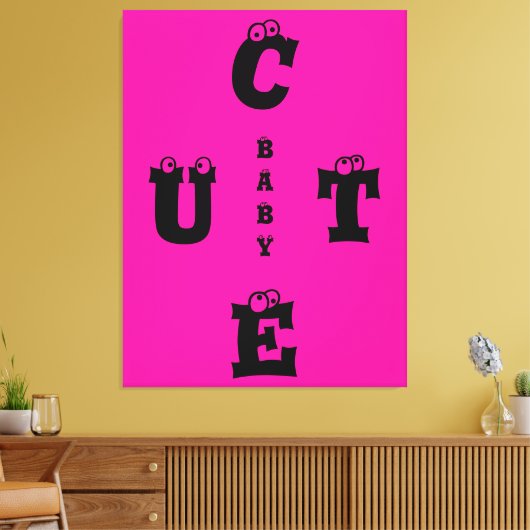 Toile Design élégant rose moderne noir mignon bébé (Insitu(Salon))