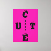 Toile Design élégant rose moderne noir mignon bébé (Recto)