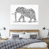 Toile Design éléphant noir et blanc (Insitu(Chambre))