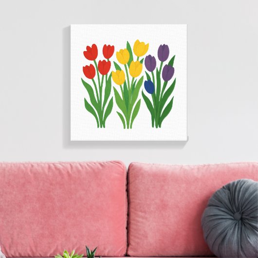 Toile Design floral audacieux Tulip Wall Art (Insitu(Salon))