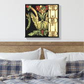 Toile Design floral ornemental aux frontières noires (Insitu(Chambre))