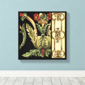 Toile Design floral ornemental aux frontières noires (Insitu (Plancher de Bois))