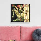 Toile Design floral ornemental aux frontières noires (Insitu(Salon))