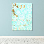 Toile Design Gold vintage Paris (Insitu (Plancher de Bois))