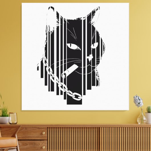 Toile Design graphique de chat cool (Insitu(Salon))