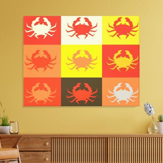 Toile Design graphique Pop Art avec crabes 5 (Insitu(Salon))