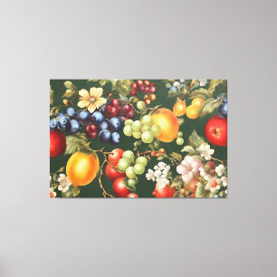 Toile Design italien élégant avec Fruits et Fleurs