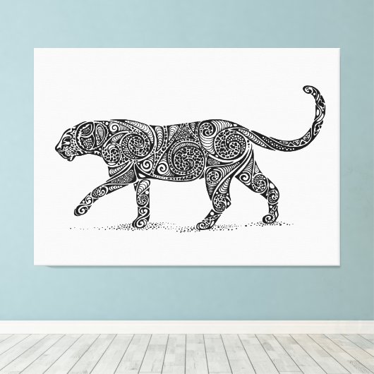 Toile Design Leopard noir & blanc (Insitu (Plancher de Bois))