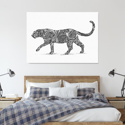 Toile Design Leopard noir & blanc (Insitu(Chambre))