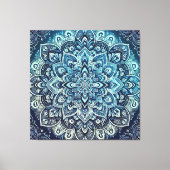 Toile Design Mandala dégradé bleu (Recto)
