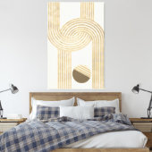 Toile Design moderne avec rayures beige et jaune (Insitu(Chambre))