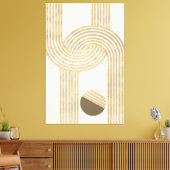 Toile Design moderne avec rayures beige et jaune (Insitu(Salon))