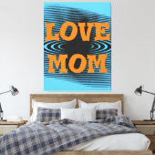 Toile Design moderne élégant orange, noir, bleu amour ma (Insitu(Chambre))