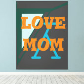 Toile Design moderne élégant_vert_gray_orange_love maman (Insitu (Plancher de Bois))