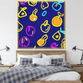 Toile Design Motif dynamique de fruits néons (Insitu(Chambre))