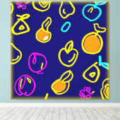 Toile Design Motif dynamique de fruits néons (Insitu (Plancher de Bois))