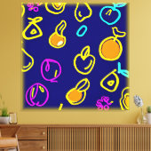 Toile Design Motif dynamique de fruits néons (Insitu(Salon))