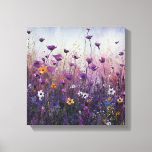Toile Design paysager à fleurs violettes