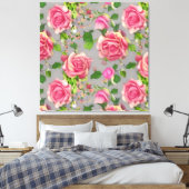 Toile Design Rose de jardin de campagne français élégant (Insitu(Chambre))