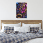 Toile Désintégration d'or en fusion - Abstrait 3D vertic (Insitu(Chambre))
