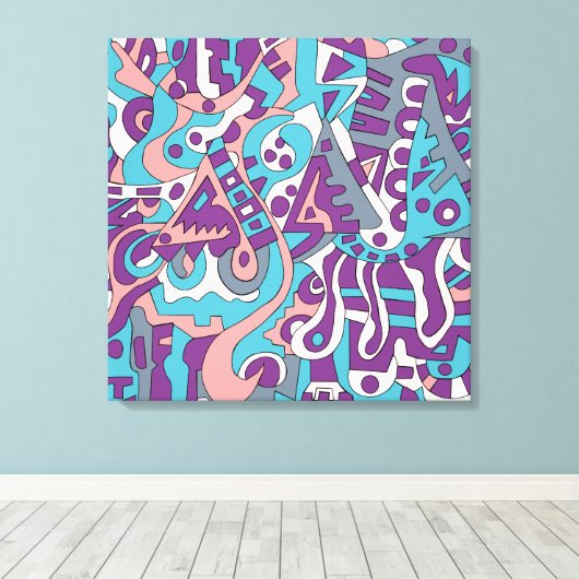 Toile Dessin abstrait moderne (Insitu (Plancher de Bois))