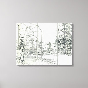 Toile Dessin aérien de concept d'aiguille de l'espace