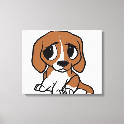 Toile dessin animé beagle rouge blanc (Recto)