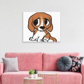Toile dessin animé beagle rouge blanc (Insitu(Salon))