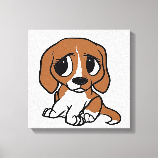 Toile dessin animé beagle rouge blanc (Recto)