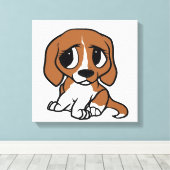 Toile dessin animé beagle rouge blanc (Insitu (Plancher de Bois))