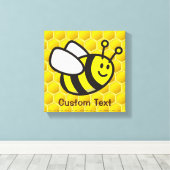 Toile Dessin animé d'abeille (Insitu (Plancher de Bois))