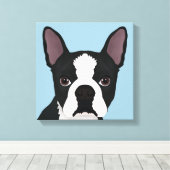 Toile dessin animé de boston terrier (Insitu (Plancher de Bois))