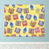 Toile Dessin Animé de Robot Mécanique (Insitu (Plancher de Bois))
