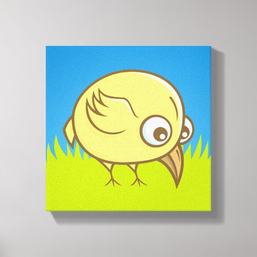 Toile Dessin animé d'oiseau jaune (Recto)