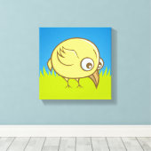 Toile Dessin animé d'oiseau jaune (Insitu (Plancher de Bois))
