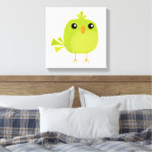 Toile Dessin animé d'oiseau vert (Insitu(Chambre))