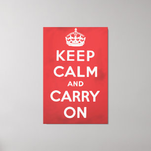 Toile Dessin animé Keep Calm and Carry On