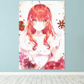 Toile dessin animé vertical filles Premium Wrapped Canva (Insitu (Plancher de Bois))