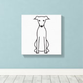 Toile Dessin animé Whippet Dog (Insitu (Plancher de Bois))