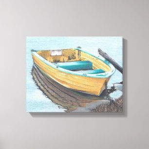 Toile Dessin au crayon de couleur de bateau jaune