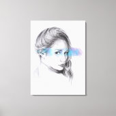 Toile Dessin au crayon de portrait de fille (Recto)