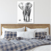 Toile Dessin au crayon éléphant (Insitu(Chambre))